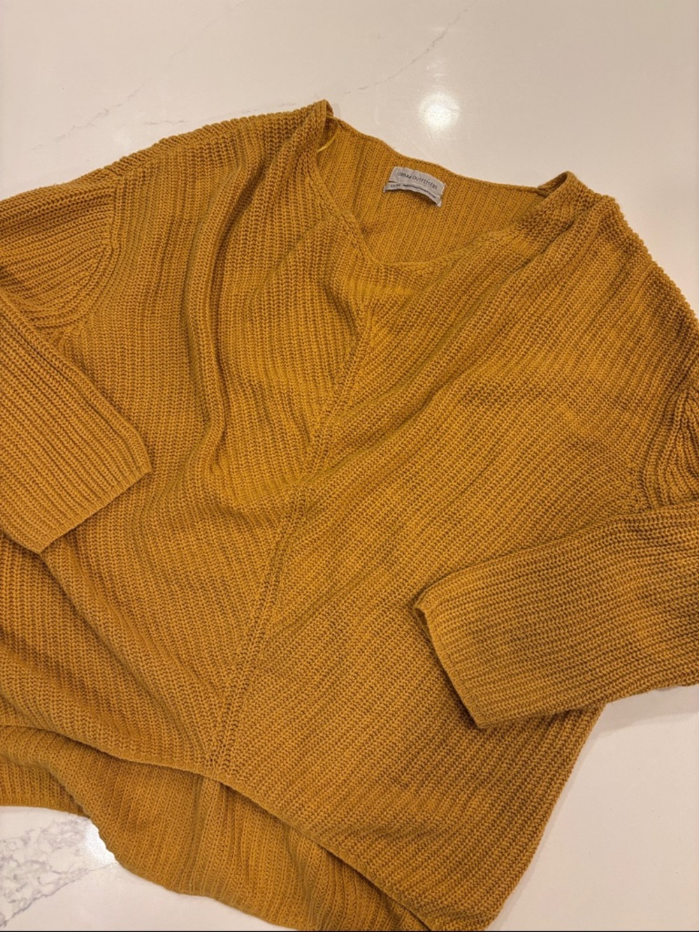Urban Outfitters Mustard V-Neck Knit Sweater